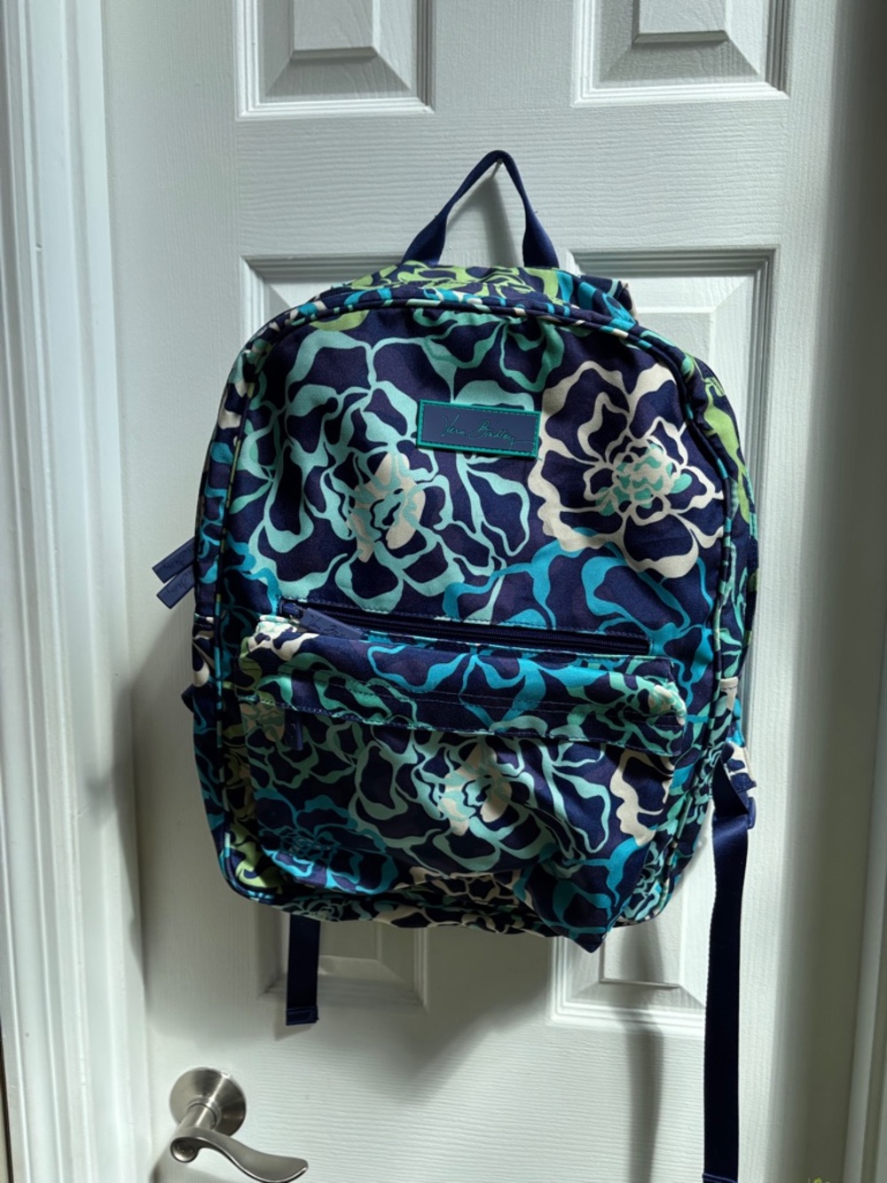 Vera Bradley Navy, Teal & Cream Floral Backpack and Baby Bag
